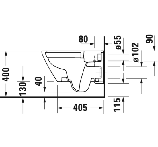 Унитаз подвесной Duravit D-NEO Rimless 54 см + сиденье 0021690000 (45770900A1)