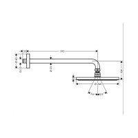 Верхний душ Hansgrohe Raindance S 240 Showerpipe PowderRain 1jetP с держателем (27607000)