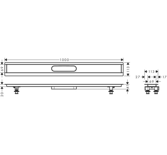 Монтажний набір Hansgrohe для uBox universal 1000 мм (56014180)