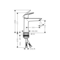 Смеситель Hansgrohe Logis 110 Fine для умывальника CoolStart без донного клапана Chrome (71255000)