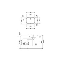 Умывальник встроенный Duravit D-CODE под столешницу 56x40 см (0338560000)