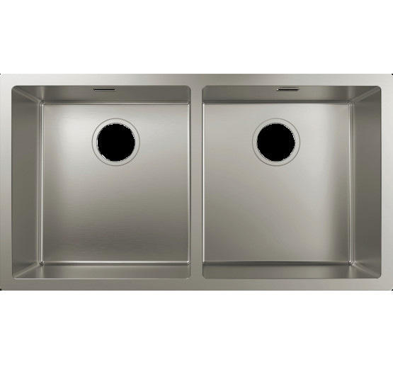 Кухонна мийка Hansgrohe S719-U765 під стільницю 815х450 на дві чаші 370/370 (43430800) Stainless Steel