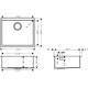 Кухонная мойка Hansgrohe S719-U500 под столешницу 550х450 (43427800) Stainless Steel