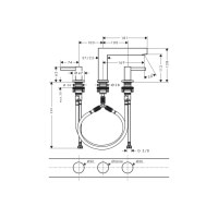 Змішувач Hansgrohe Finoris 110 для умивальника на 3 отвори з донним клапаном push-open. Chrome (76033000)