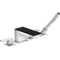 Змішувач Axor MyEdition врізний на край ванни 4 отвори Chrome з накладкою Black Glass (47430600)