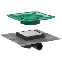 Точковий трап Hansgrohe "RainDrain Spot" 150 x 150 х 78 мм ø50 Brushed Stainless Steel (56112800)