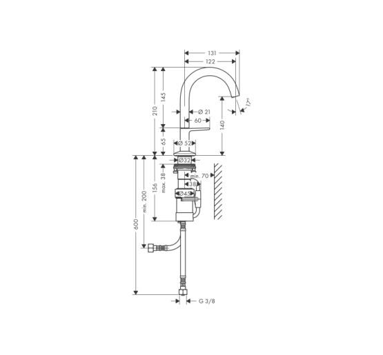 Змішувач Axor One Select 140 для умивальника з донним клапаном push-open Brushed Nickel (48010820)