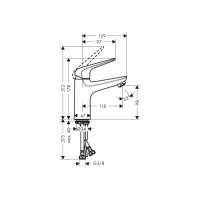 Смеситель Hansgrohe Novus 100 для умывальника LowFlow 3.5 л/мин, с донным клапаном push open (71034000)