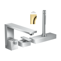 Змішувач Axor Edge на край ванни на 3 отвори Diamond Cut, Polished Brass (46431930)