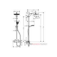 Душова система Hansgrohe Crometta S Showerpipe 240 1jet з термостатом (27267000)