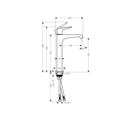 Змішувач Axor Citterio E 250 для умивальника Lever Chrome 36113000