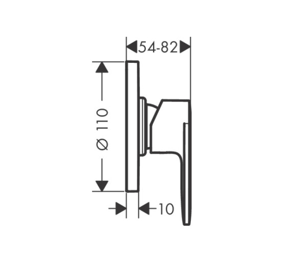 Змішувач Hansgrohe Vernis Blend прихованого монтажу для душу ø110 Matt Black (71649670)