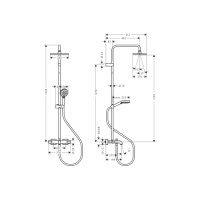 Душевая система Hansgrohe Vernis Shape Showerpipe 230 1jet EcoSmart с термостатом для ванной Chrome (26098000)