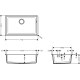 Кухонная мойка Hansgrohe S510-U660 под столешницу 710х450 Graphiteblack (43432170)