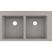 Кухонна мийка Hansgrohe S510-F770 770х510 на дві чаші 370/370 Concretegrey (43316380)