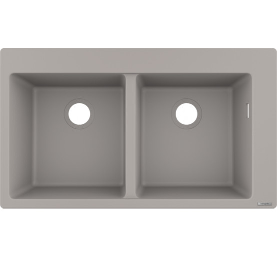Кухонна мийка Hansgrohe S510-F770 770х510 на дві чаші 370/370 Concretegrey (43316380)