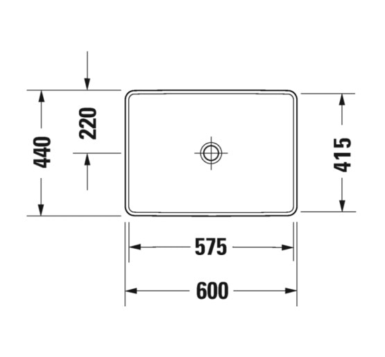 Умывальник Duravit D-NEO встроенный сверху 60х44 см (0358600079)
