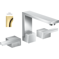 Змішувач Axor Edge 130 для раковини врізний на 3 отвори Diamond Cut, Polished Brass 46051930