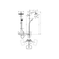 Душова система Hansgrohe Croma E Showerpipe 280 1jet EcoSmart з термостатом (27660000)