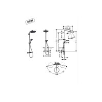 Душова система Hansgrohe Croma Select S 280 1jet Showerpipe з термостатом Matt White (26890700)