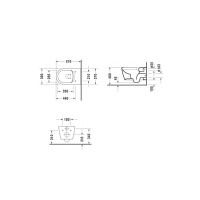 Унитаз подвесной Duravit ME by Starck Rimless 57 см + сиденье 0020090000 (45290900A11) WonderGliss