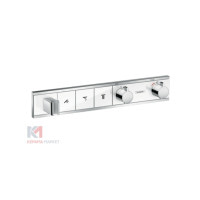 Термостат прихованого монтажу Hansgrohe RainSelect на 3 клавіші (скло біле) верхня частина (15356400)