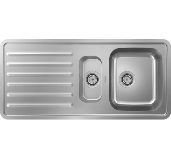 Кухонна мийка Hansgrohe S4111-F540 на стільницю 1075х505 з сифоном (43342800) Stainless Steel