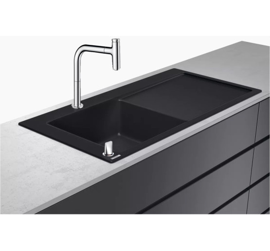 Кухонна мийка Hansgrohe C51-F450-12 Сombi 1050x510 полиця ліворуч зі змішувачем Select. Chrome (43228000)
