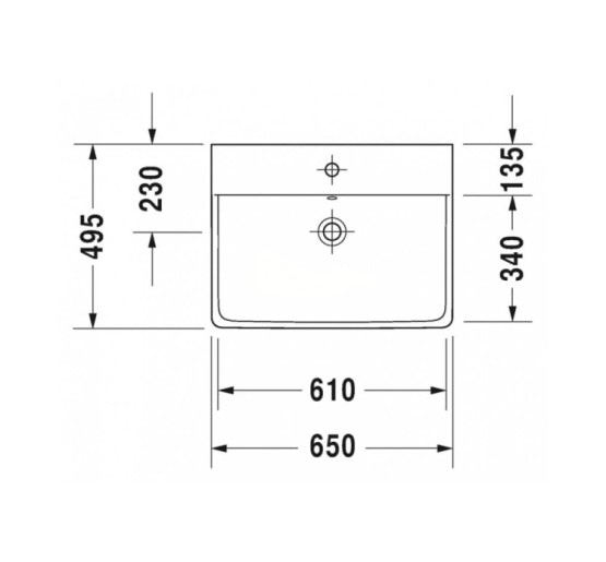 Умывальник мебельный Duravit P3 COMFORTS 65х50 см (2332650000)