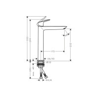 Змішувач Hansgrohe Logis 240 Fine для умивальника без донного клапана Chrome (71258000)