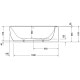 Ванна пристінна Duravit LUV 180x95 см лівостороння з ніжками та панеллю, DuraSolid® (700431000000000)