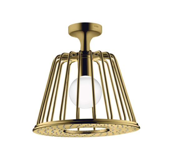 Верхній душ Axor Lamp 275 1jet з тримачем до стелі Polished Gold Optic (26032990)