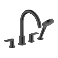 Змішувач Hansgrohe Vernis Shape врізний на край ванни на 4 отвори Matt Black (71459670)