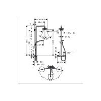 Душевая система Hansgrohe Croma Select E 180 2jet Showerpipe EcoSmart с термостатом: 9 л/мин, белый/хромированный (27257400)