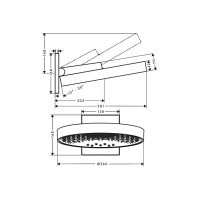 Верхній душ Hansgrohe Rainfinity 360 3jet з тримачем Matt Black (26234670)