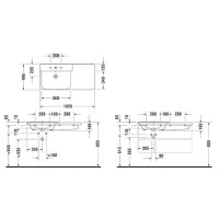 Умивальник меблевий асиметричний Duravit P3 COMFORTS 105х49.5 см чаша ліворуч (2333100000)
