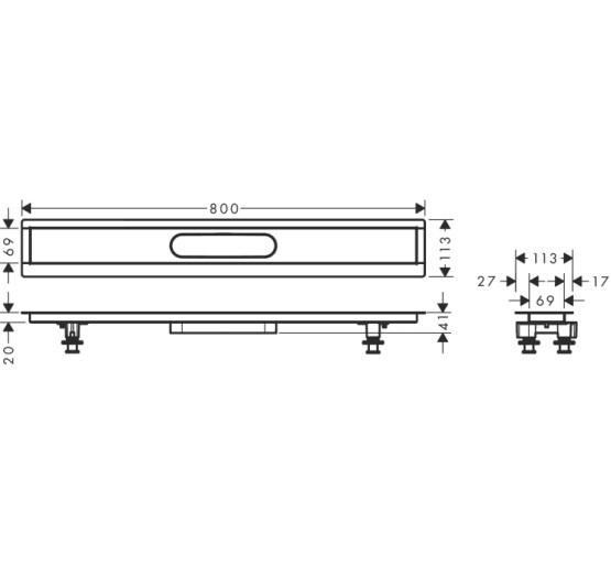Монтажный набор Hansgrohe для uBox universal 800 мм (56012180)