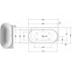 Ванна пристенная Duravit LUV 180x95 см правосторонняя с ножками и панелью, DuraSolid® (700432000000000)