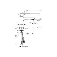 Смеситель Hansgrohe Metropol 100 для умывальника с донным клапаном push-open Brushed Bronze (32500140)