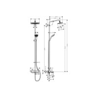 Душевая система Hansgrohe Croma E Showerpipe 280 1jet с термостатом для ванны (27687000)