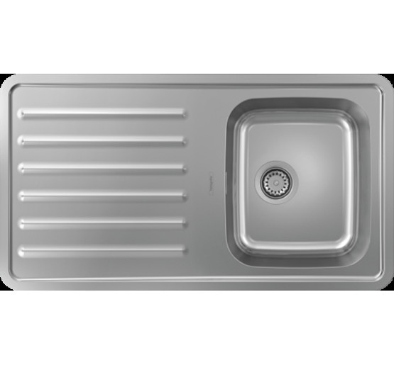 Кухонна мийка Hansgrohe S4111-F340 на стільницю 915х505 з сифоном (43340800) Stainless Steel