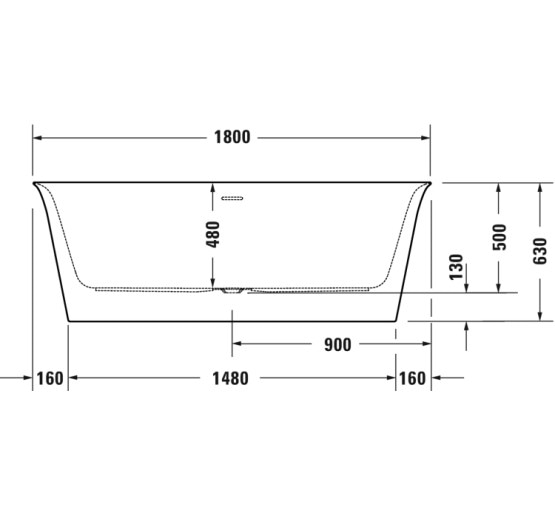 Ванна свободностоящая акриловая Duravit WHITE TULIP 180х90 см на раме с панелью и сифоном (700469000000000)