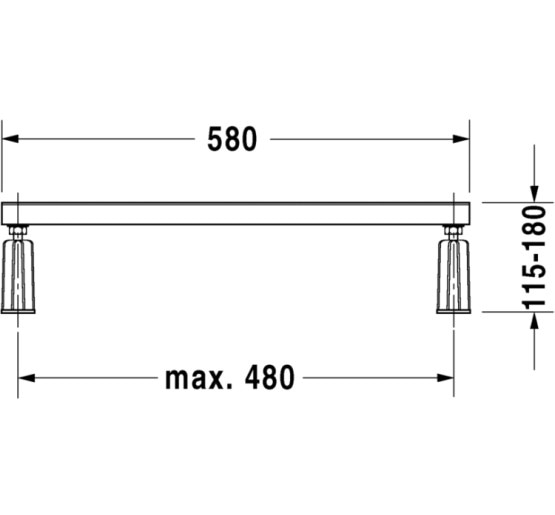 Комплект ніжок Duravit з двох штук (100 см) для ванн (790127000000000)