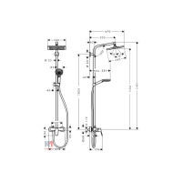 Душевая система Hansgrohe Crometta E Showerpipe 240 1jet со смесителем (27284000)