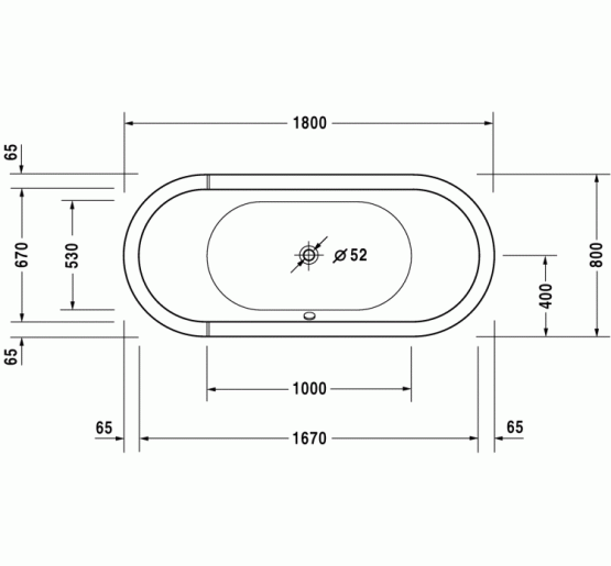 Ванна свободностоящая Duravit STARCK 180x80 см с ножками и панелью, акриловая (700010000000000)