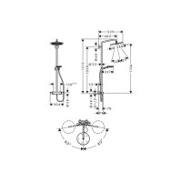 Душевая система Hansgrohe Croma Select S 280 1jet Showerpipe с термостатом Brushed Bronze (26890140)