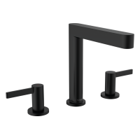 Змішувач Hansgrohe Finoris 160 для умивальника на 3 отвори з донним клапаном push-open. Matt Black (76034670)