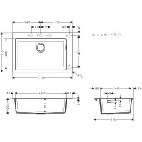 Кухонна мийка Hansgrohe S510-F660 77х51 Graphite Black (43313170)