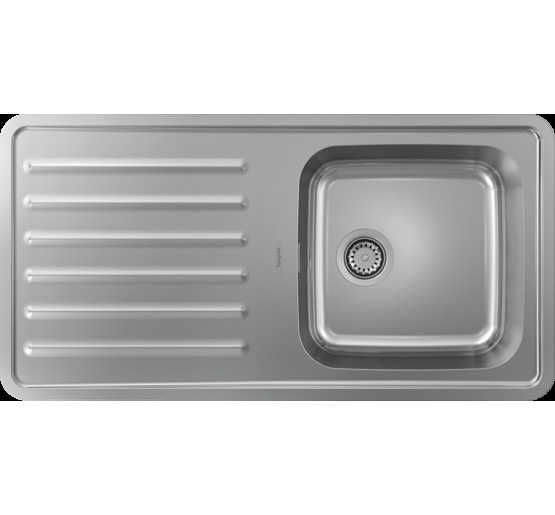 Кухонна мийка Hansgrohe S4111-F400 на стільницю 975х505 з сифоном (43341800) Stainless Steel