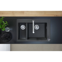 Кухонная мойка Hansgrohe C51-F635-09 Сombi 770x510 на две чаши 180/450 Select со смесителем Chrome (43220000)